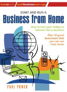 START AND RUN A BUSINESS FROM HOME